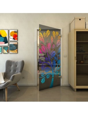 Ganzglastür - Fineprint Model 159 Verlauf auf Grauglas