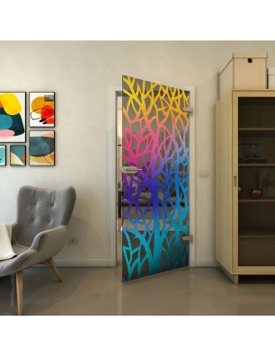 Ganzglastür - Fineprint Model 167 Verlauf auf Grauglas