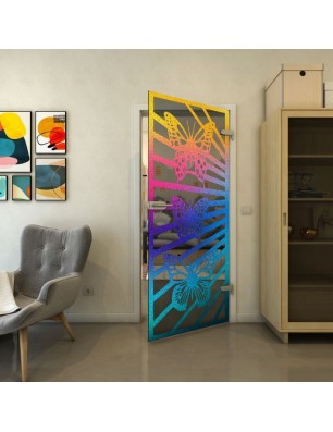 Ganzglastür - Fineprint Model 176 Verlauf auf Grauglas