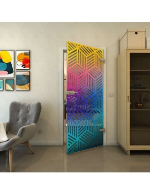 Ganzglastür - Fineprint Model 179 Verlauf auf Grauglas