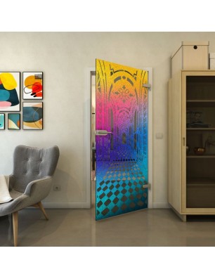 Ganzglastür - Fineprint Model 181 Verlauf auf Grauglas