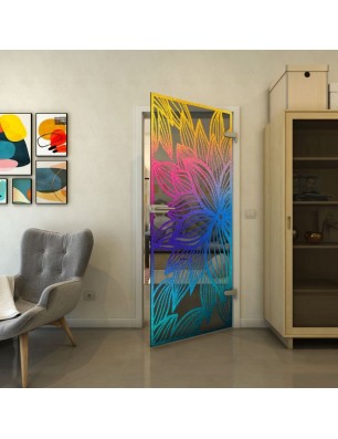 Ganzglastür - Fineprint Model 184 Verlauf auf Grauglas