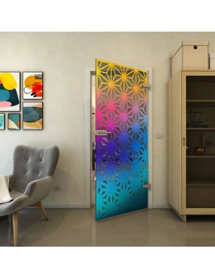 Ganzglastür - Fineprint Model 187 Verlauf auf Grauglas