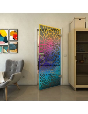 Ganzglastür - Fineprint Model 188 Verlauf auf Grauglas