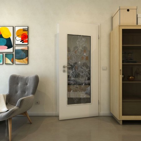 Lichtausschnitt - Fineprint Model 013 Weiss auf Grauglas