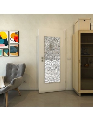 Lichtausschnitt - Fineprint Model 015 Weiss auf Grauglas