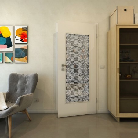 Lichtausschnitt - Fineprint Model 018 Weiss auf Grauglas