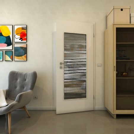 Lichtausschnitt - Fineprint Model 019 Weiss auf Grauglas