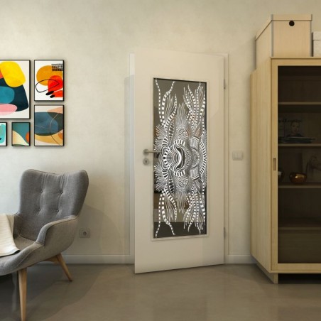 Lichtausschnitt - Fineprint Model 039 Weiss auf Grauglas