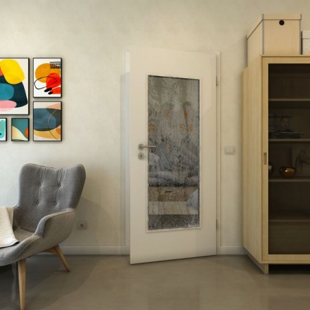 Lichtausschnitt - Fineprint Model 045 Weiss auf Grauglas