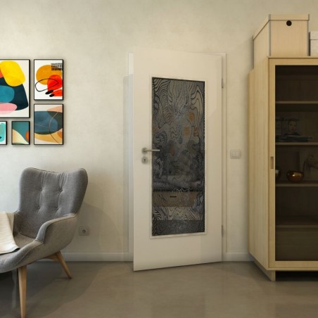 Lichtausschnitt - Fineprint Model 056 Schwarz auf Grauglas