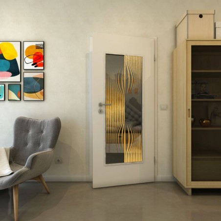 Lichtausschnitt - Fineprint Model 059 Gold auf Grauglas