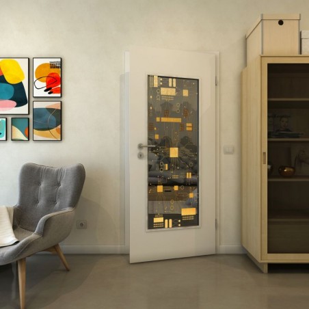 Lichtausschnitt - Fineprint Model 092 Gold auf Grauglas