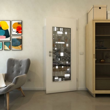 Lichtausschnitt - Fineprint Model 092 Weiss auf Grauglas