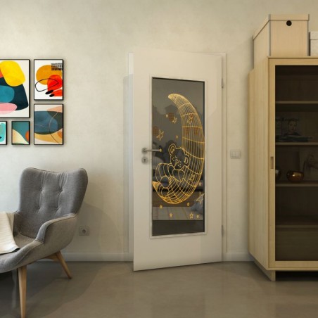 Lichtausschnitt - Fineprint Model 113 Gold auf Grauglas