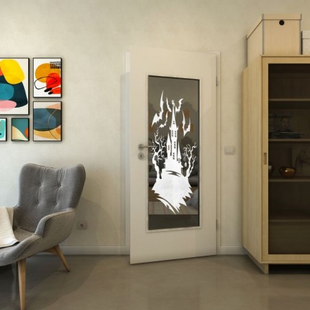 Lichtausschnitt - Fineprint Model 114 Weiss auf Grauglas