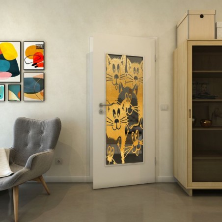 Lichtausschnitt - Fineprint Model 115 Gold auf Grauglas