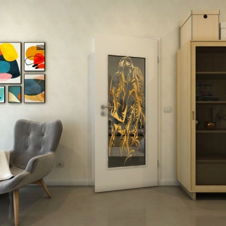 Lichtausschnitt - Fineprint Model 116 Gold auf Grauglas