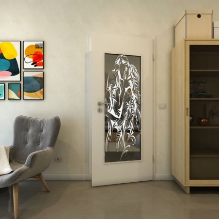 Lichtausschnitt - Fineprint Model 116 Weiss auf Grauglas