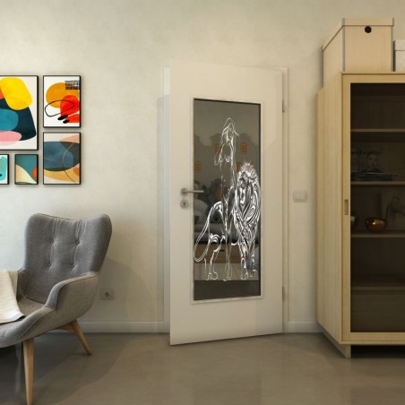 Lichtausschnitt - Fineprint Model 117 Weiss auf Grauglas