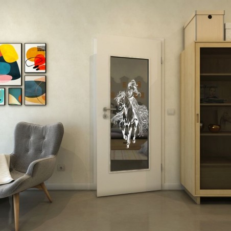 Lichtausschnitt - Fineprint Model 118 Weiss auf Grauglas