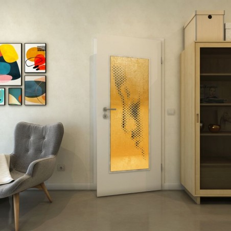 Lichtausschnitt - Fineprint Model 120 Gold auf Grauglas