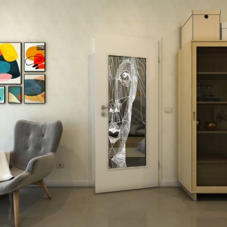 Lichtausschnitt - Fineprint Model 123 Weiss auf Grauglas