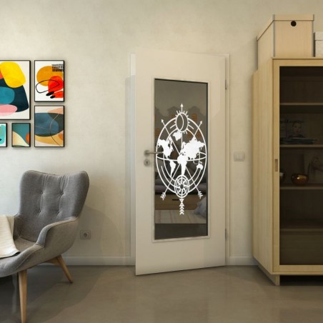 Lichtausschnitt - Fineprint Model 127 Weiss auf Grauglas