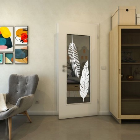 Lichtausschnitt - Fineprint Model 129 Weiss auf Grauglas