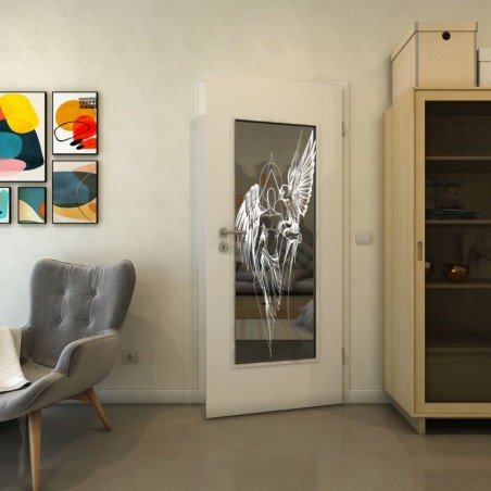 Lichtausschnitt - Fineprint Model 131 Weiss auf Grauglas