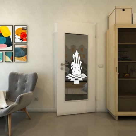 Lichtausschnitt - Fineprint Model 136 Weiss auf Grauglas