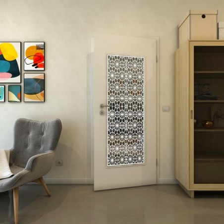 Lichtausschnitt - Fineprint Model 143 Weiss auf Grauglas