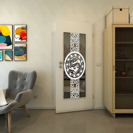 Lichtausschnitt - Fineprint Model 151 Weiss auf Grauglas