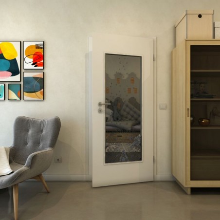 Lichtausschnitt - Fineprint Model 155 Schwarz auf Grauglas