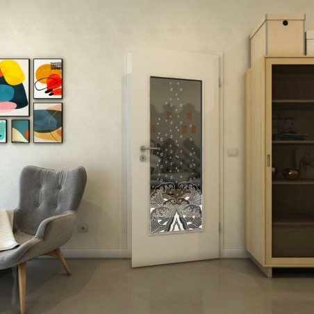 Lichtausschnitt - Fineprint Model 155 Weiss auf Grauglas