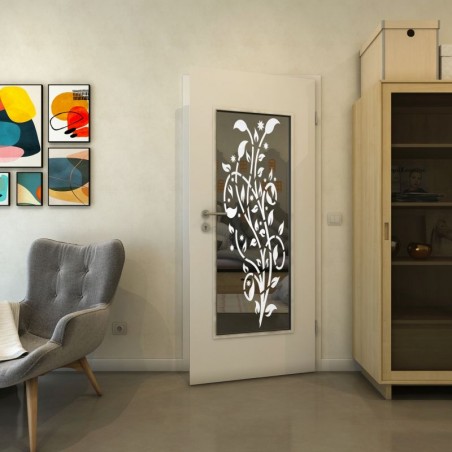 Lichtausschnitt - Fineprint Model 166 Weiss auf Grauglas