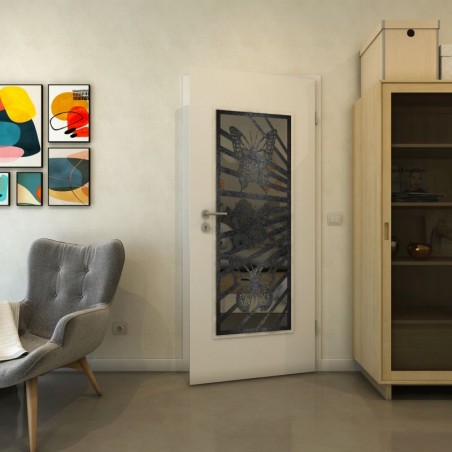 Lichtausschnitt - Fineprint Model 176 Schwarz auf Grauglas