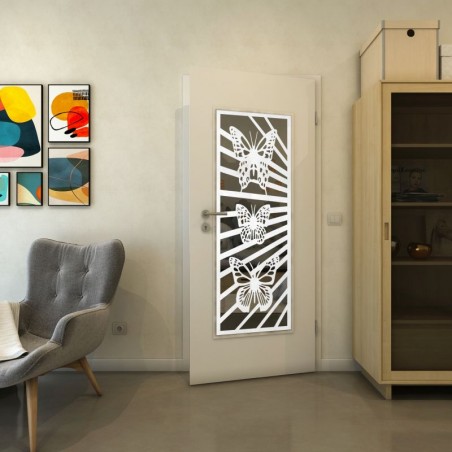 Lichtausschnitt - Fineprint Model 176 Weiss auf Grauglas