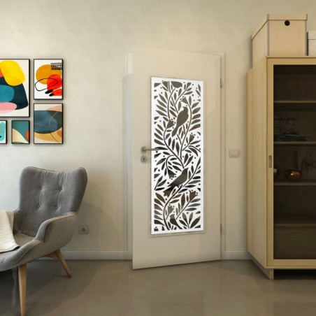 Lichtausschnitt - Fineprint Model 177 Weiss auf Grauglas