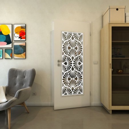 Lichtausschnitt - Fineprint Model 183 Weiss auf Grauglas